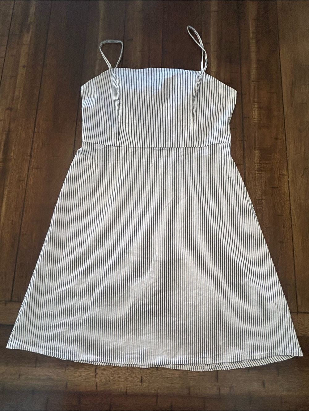 Kimchi Blue Blue White Pinstripe Sundress A-Line Mini Dress Coastal Summer M
